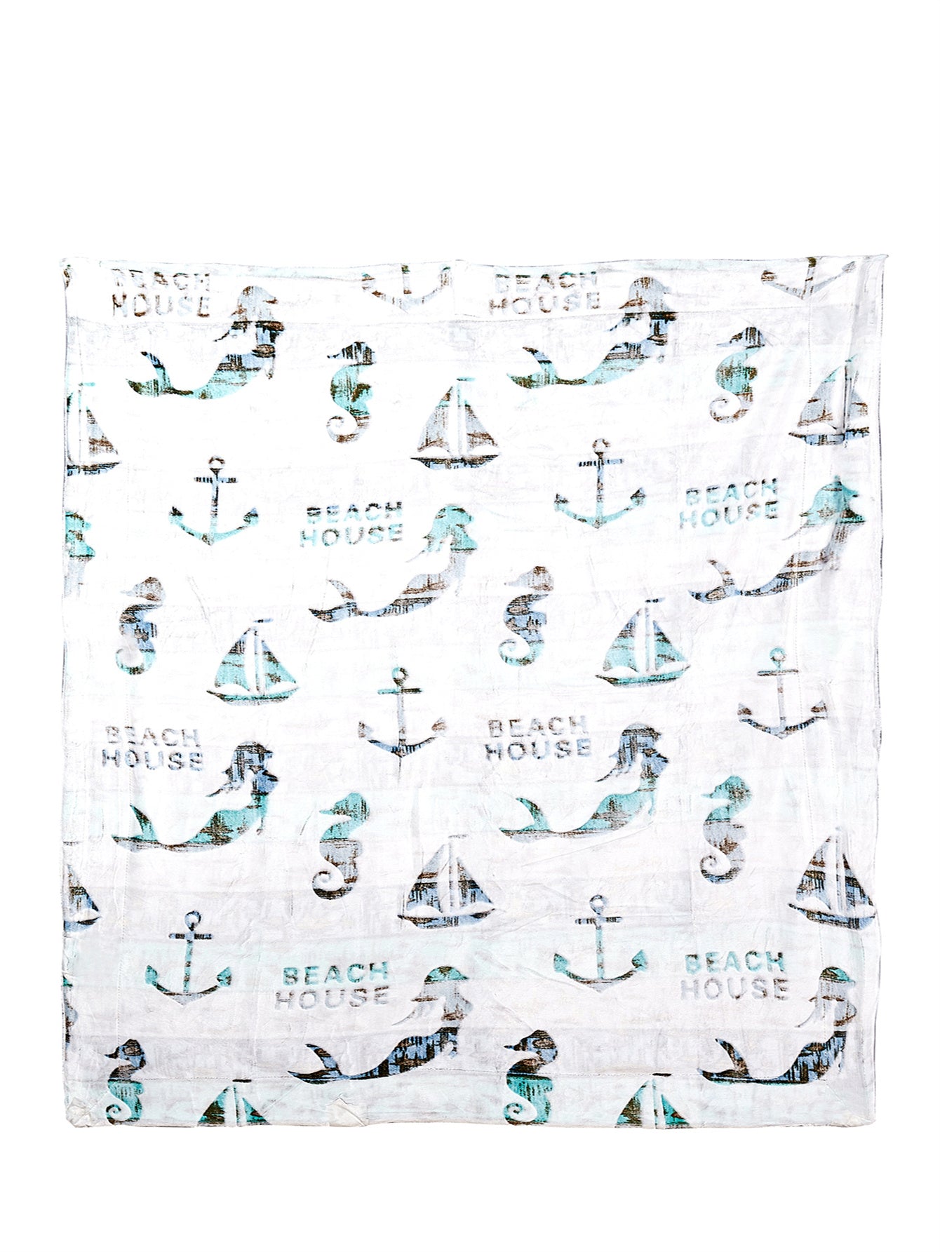 Beach Life Print Fleece Throw Blanket