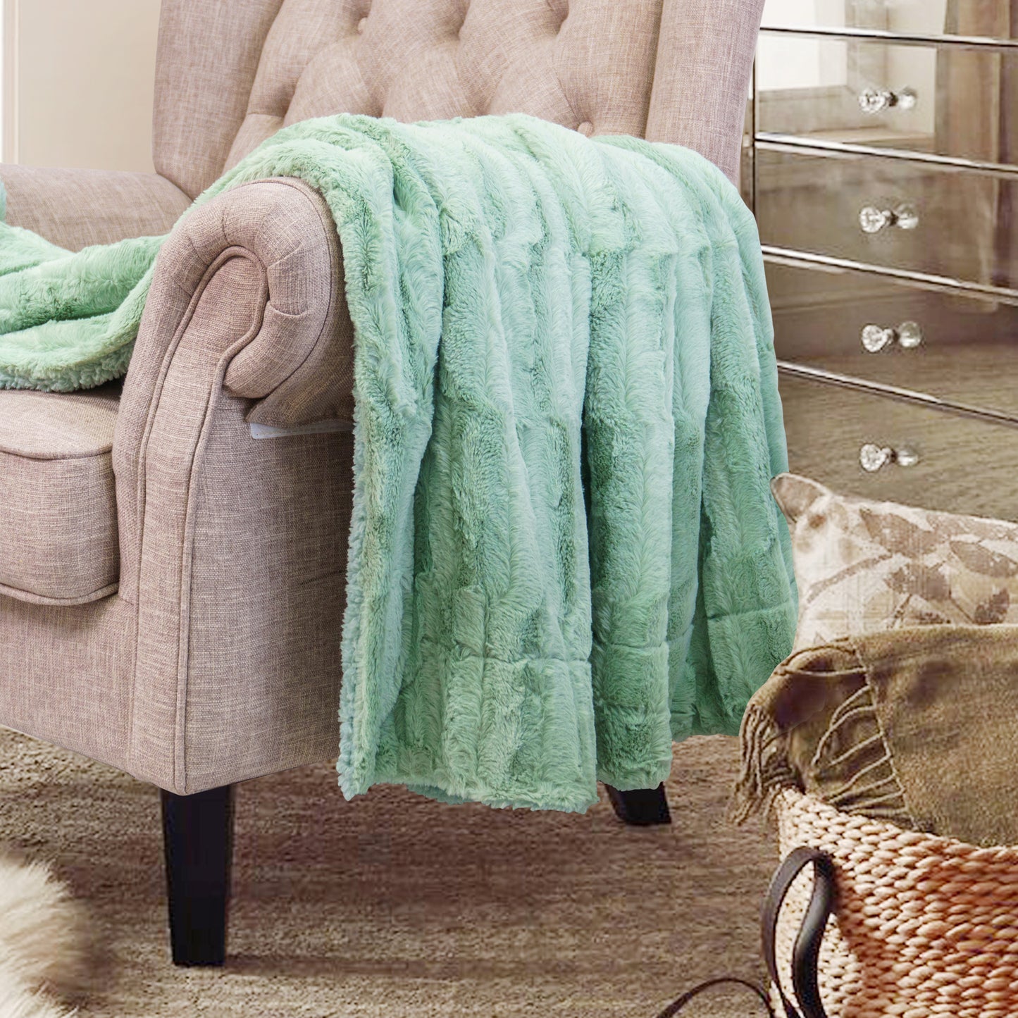 Saga Double Sided Faux Fur Throw