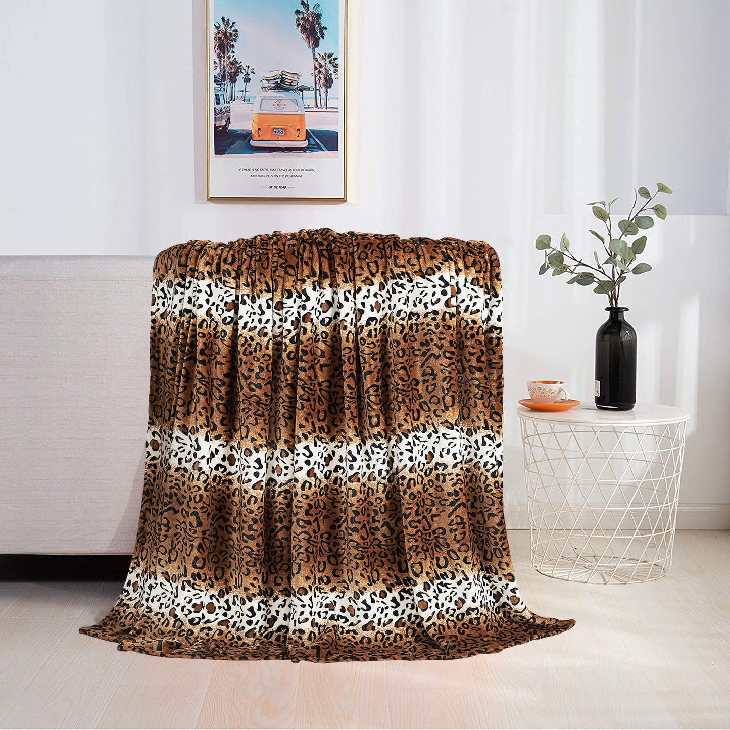 Animal Print Flannel Fleece Blanket